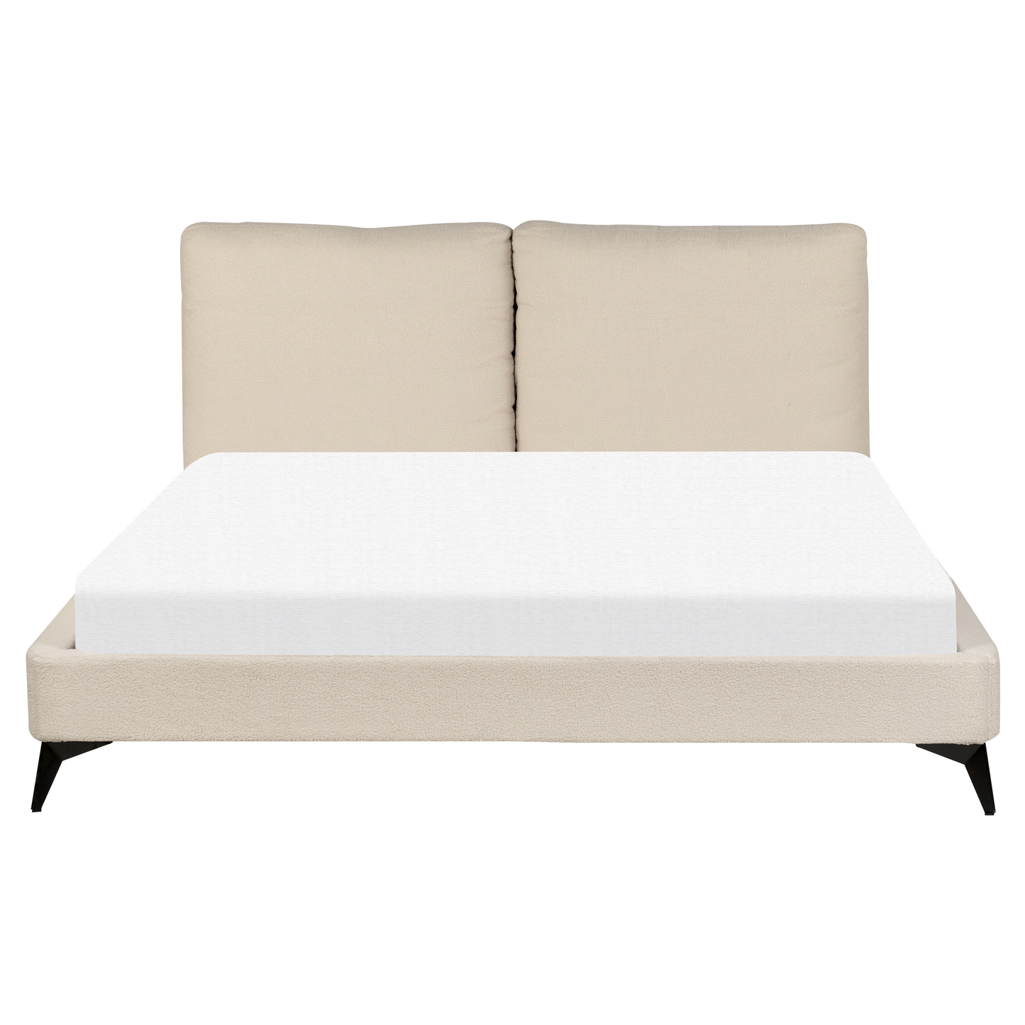 Bett mit Lattenrost Bouclé MELLE 160 x 200 cm Beige