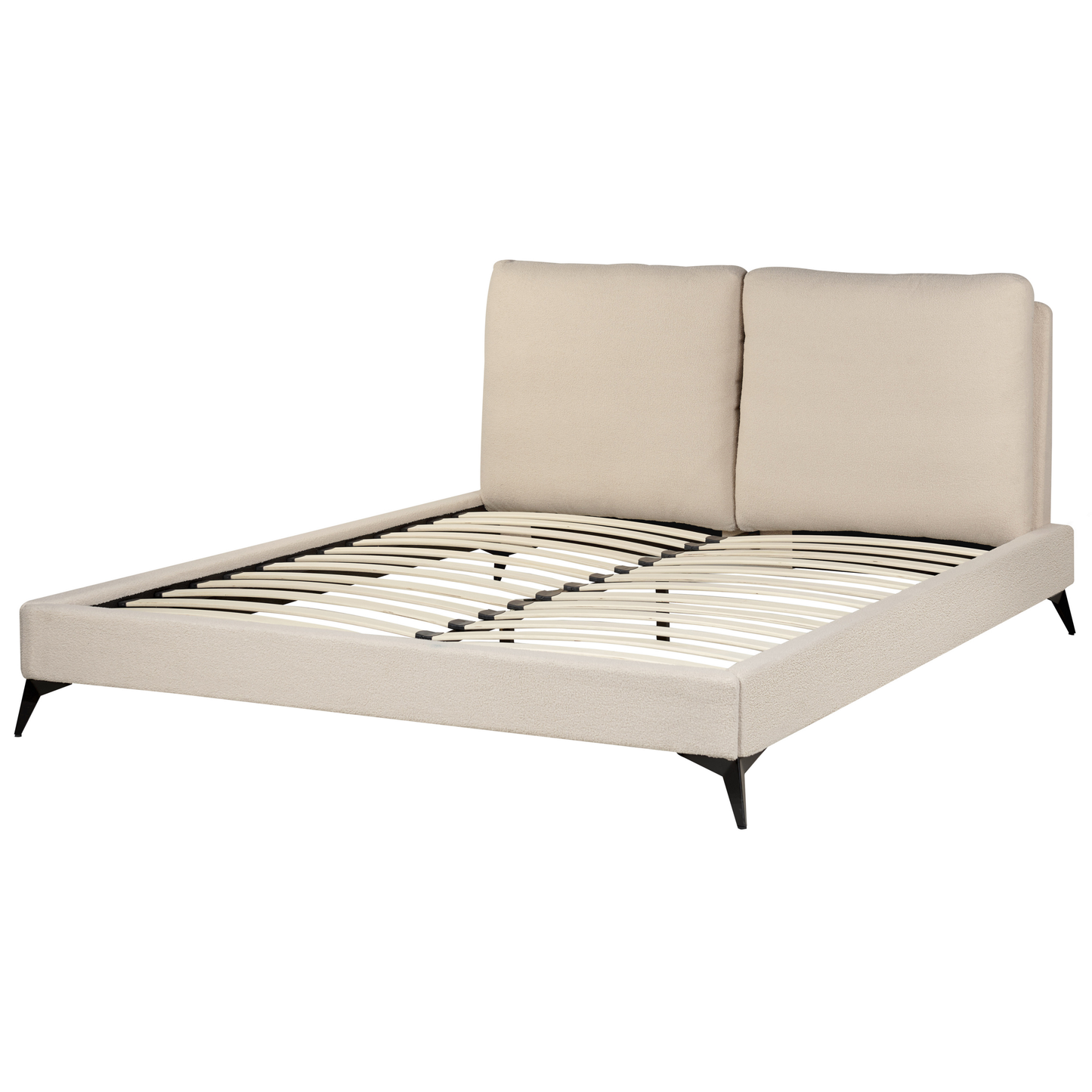 Bett mit Lattenrost Bouclé MELLE 160 x 200 cm Beige