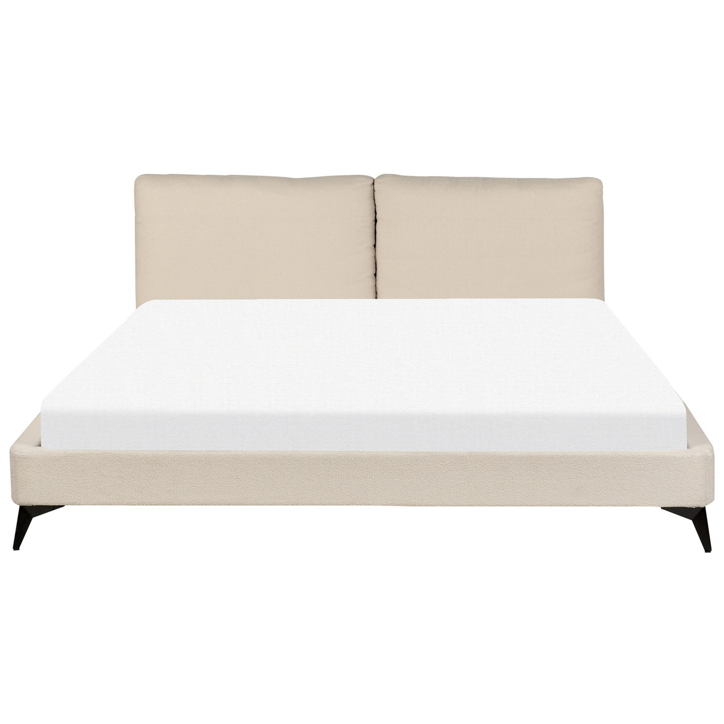 Bett mit Lattenrost Bouclé MELLE 180 x 200 cm Beige