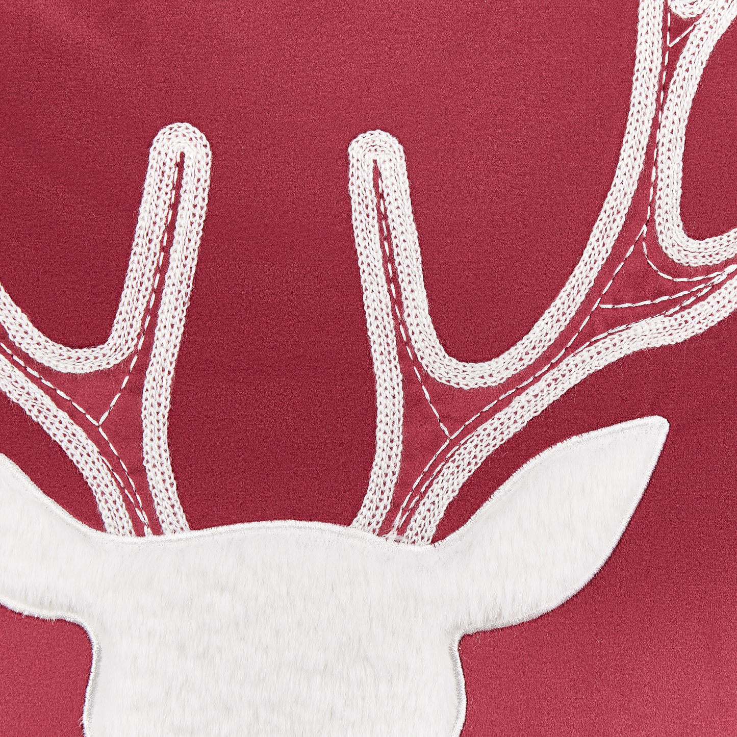 Dekokissen 2er Set BICOCCA Samtstoff 45 x 45 cm Dunkelrot Weihnachtsmotiv