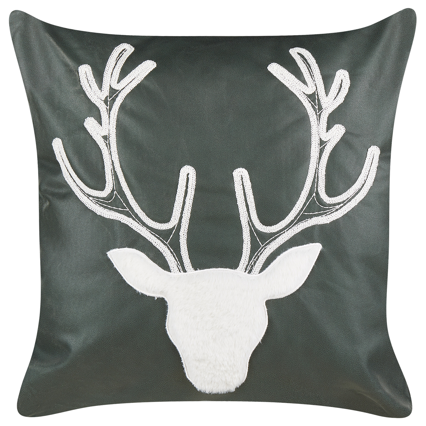 Dekokissen 2er Set BICOCCA Samtstoff 45 x 45 cm Dunkelgrün Weihnachtsmotiv