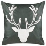 Dekokissen 2er Set BICOCCA Samtstoff 45 x 45 cm Dunkelgrün Weihnachtsmotiv