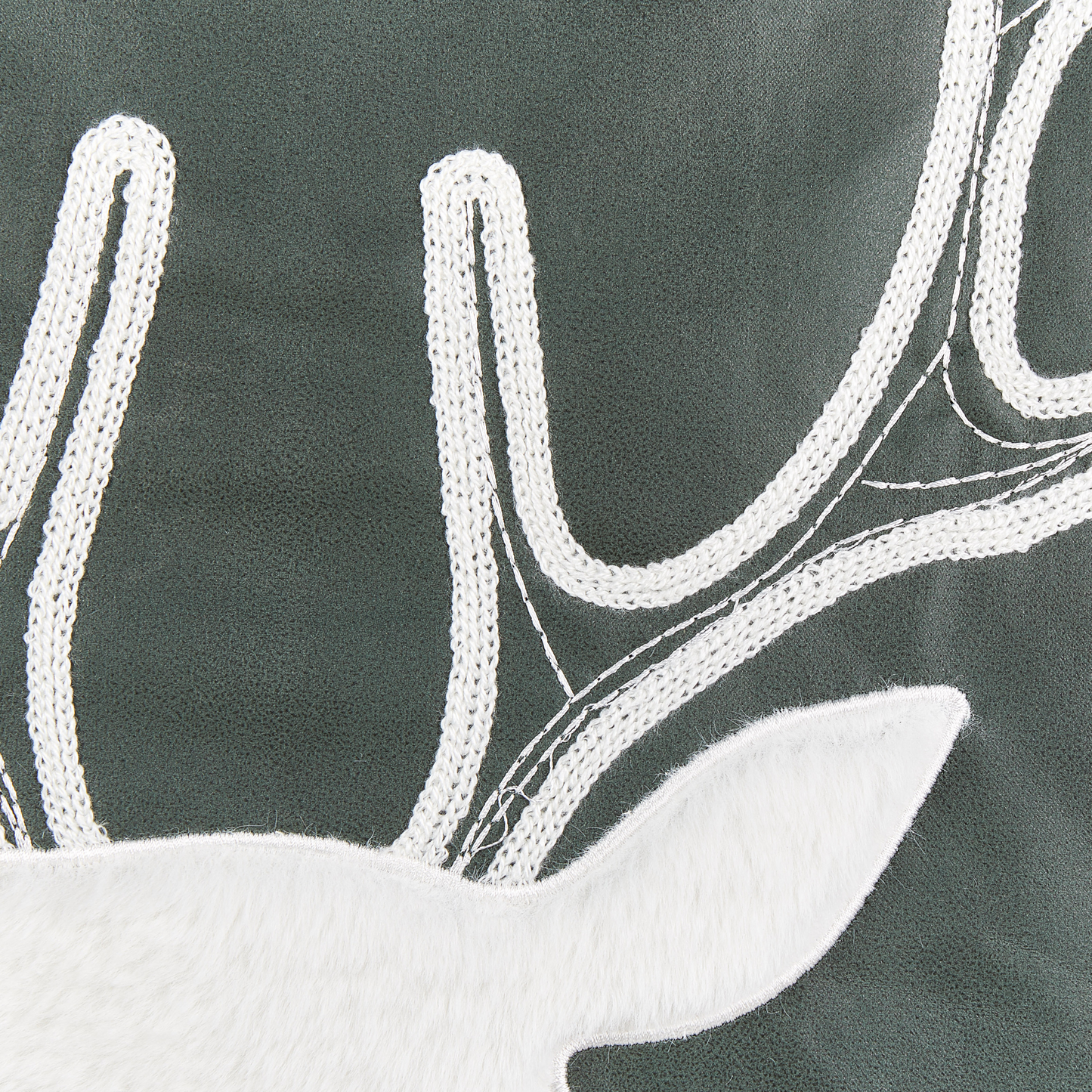 Dekokissen 2er Set BICOCCA Samtstoff 45 x 45 cm Dunkelgrün Weihnachtsmotiv