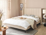 Bett mit Lattenrost Bouclé VILLETTE 140 x 200 cm Beige