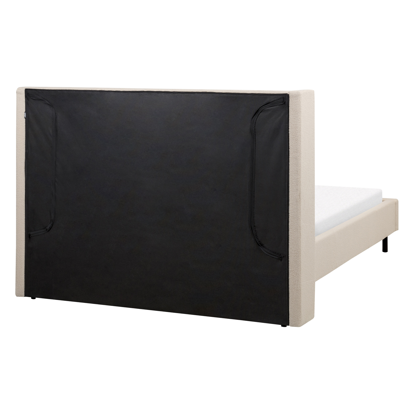 Bett mit Lattenrost Bouclé VILLETTE 140 x 200 cm Beige