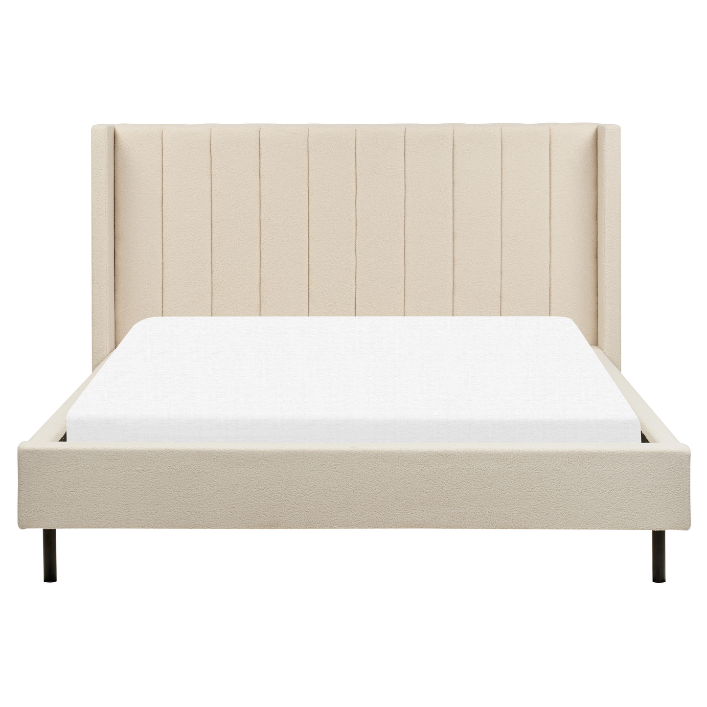 Bett mit Lattenrost Bouclé VILLETTE 160 x 200 cm Beige
