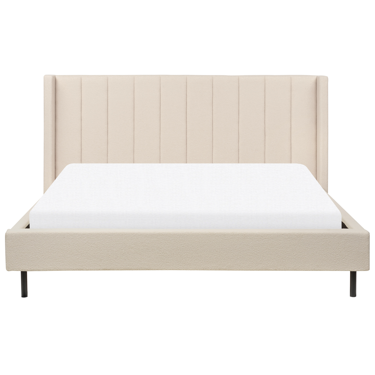Bett mit Lattenrost Bouclé VILLETTE 180 x 200 cm Beige