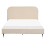 Bett mit Lattenrost Bouclé FLAYAT 140 x 200 cm Hellbeige
