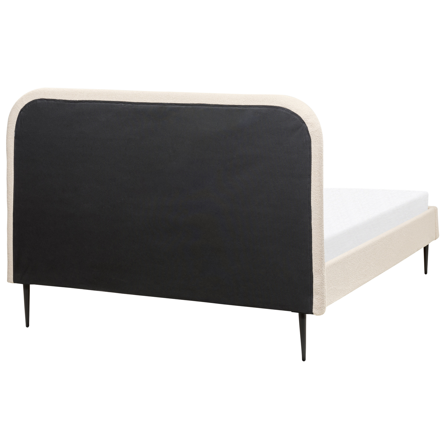 Bett mit Lattenrost Bouclé FLAYAT 140 x 200 cm Hellbeige