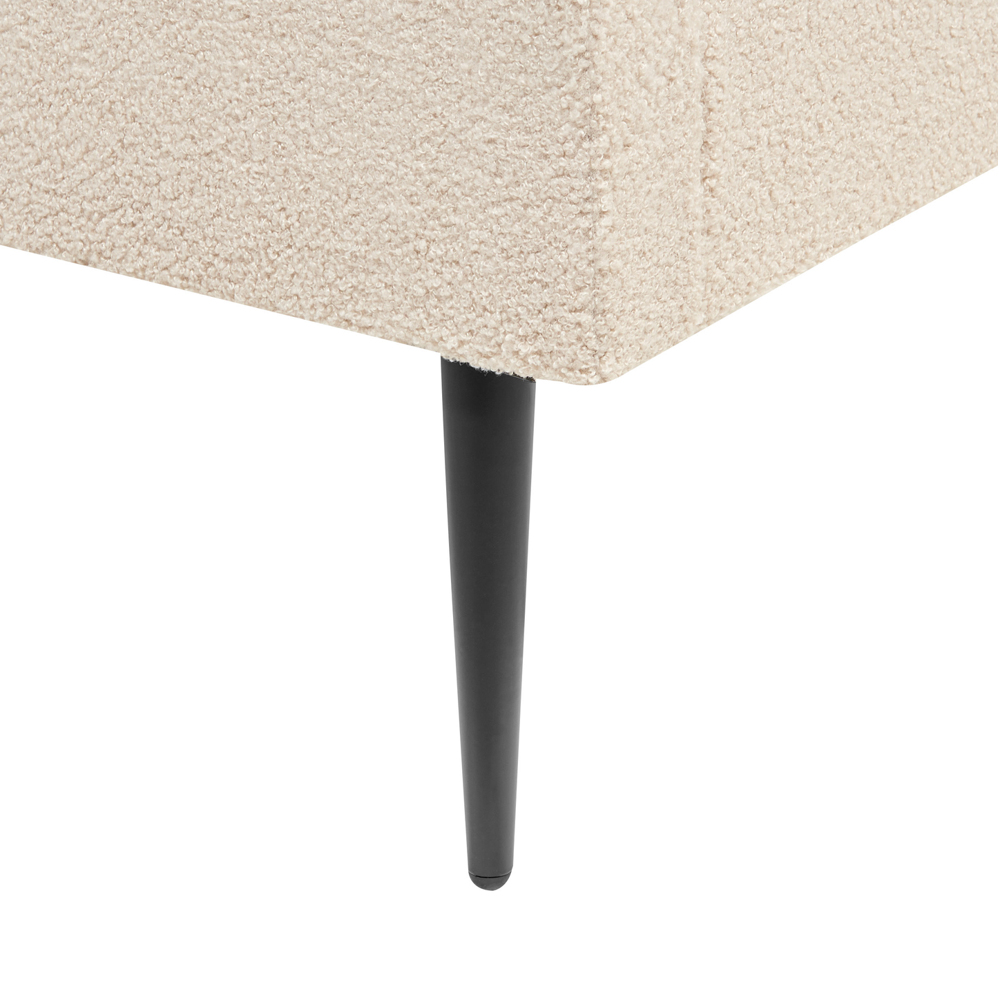 Bett mit Lattenrost Bouclé FLAYAT 140 x 200 cm Hellbeige