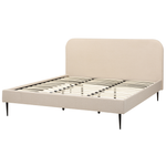 Bett mit Lattenrost Bouclé FLAYAT 180 x 200 cm Hellbeige