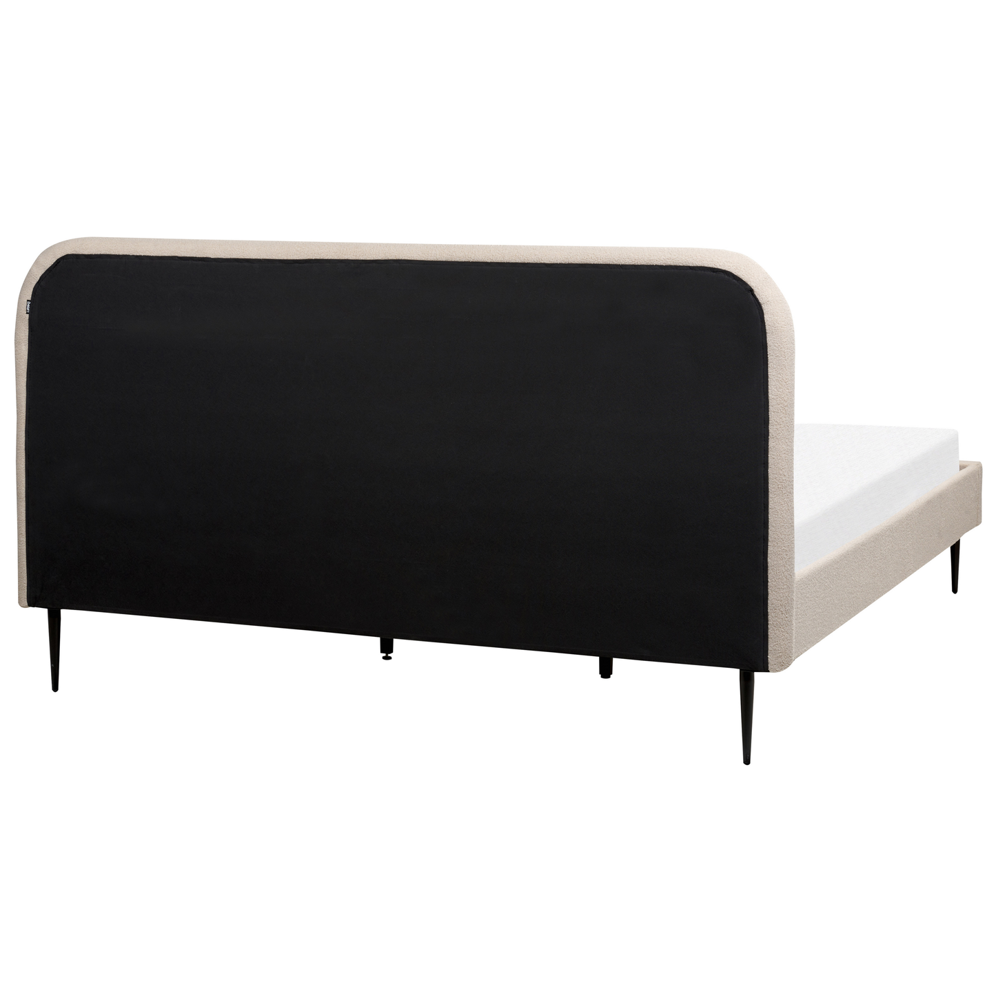 Bett mit Lattenrost Bouclé FLAYAT 180 x 200 cm Hellbeige