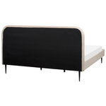 Bett mit Lattenrost Bouclé FLAYAT 180 x 200 cm Hellbeige