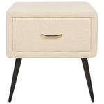Nachttisch mit 1 Schublade FLAYAT Bouclé Beige