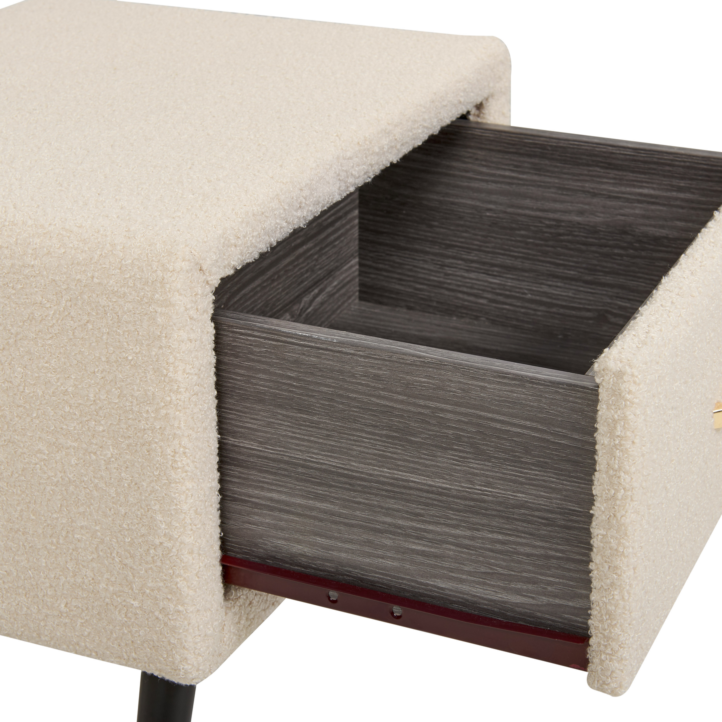 Nachttisch mit 1 Schublade FLAYAT Bouclé Beige