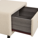 Nachttisch mit 1 Schublade FLAYAT Bouclé Beige