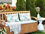 Gartenkissen 2er Set TORRAZZO Pflanzenmuster 40 x 60 cm Weiss