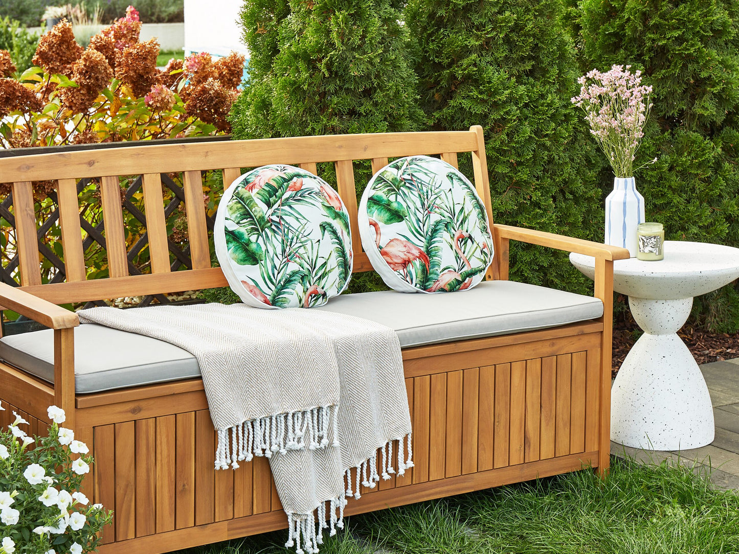 Gartenkissen 2er Set ELLERA Tiermuster 40 x 40 cm Grün