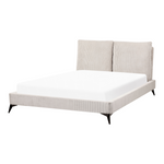 Bett mit Lattenrost Cord MELLE 140 x 200 cm Hellbeige