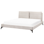 Bett mit Lattenrost Cord MELLE 180 x 200 cm Hellbeige