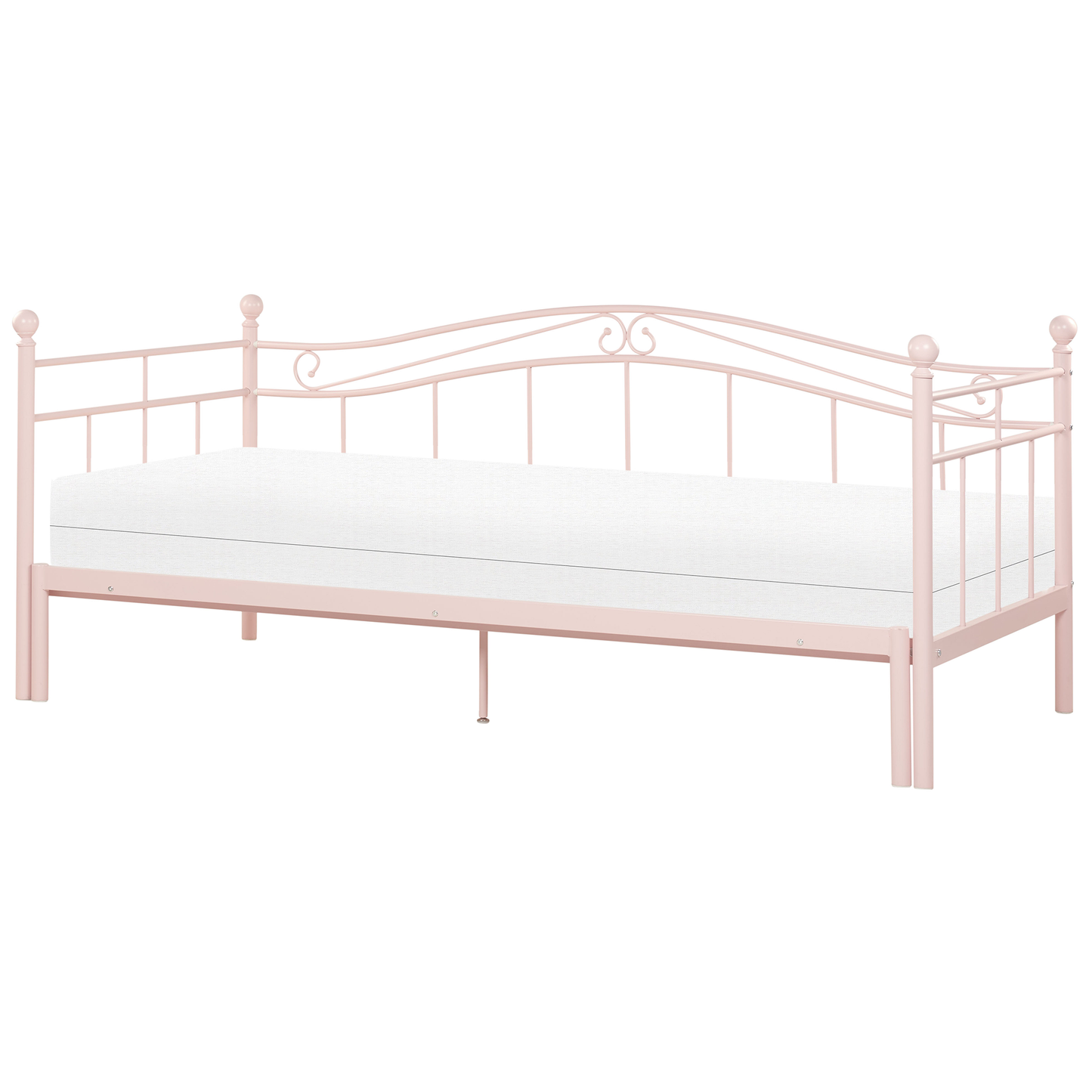 Ausziehbett Metall TULLE 90 x 200 cm Pastellrosa