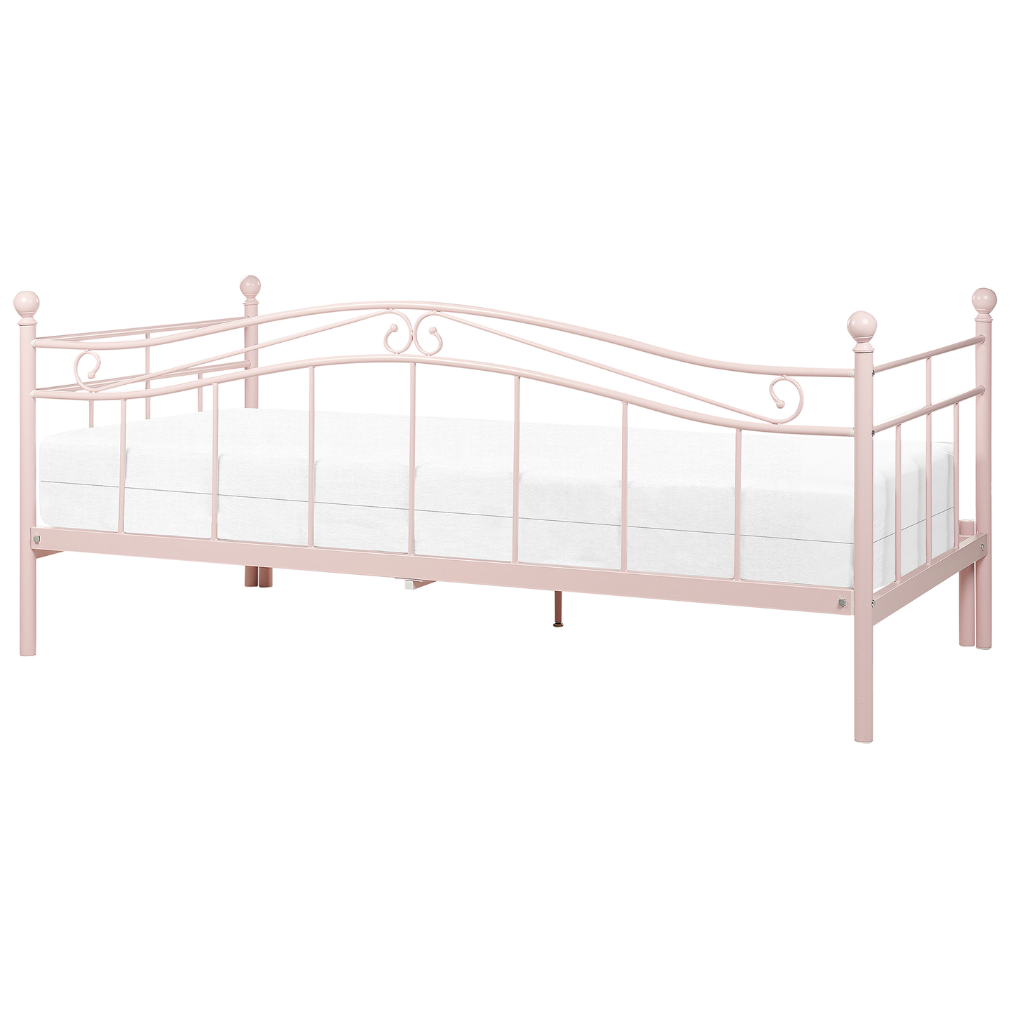 Ausziehbett Metall TULLE 90 x 200 cm Pastellrosa