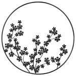 Wandobjekt Blume STRONTIUM Metall 70 cm Schwarz