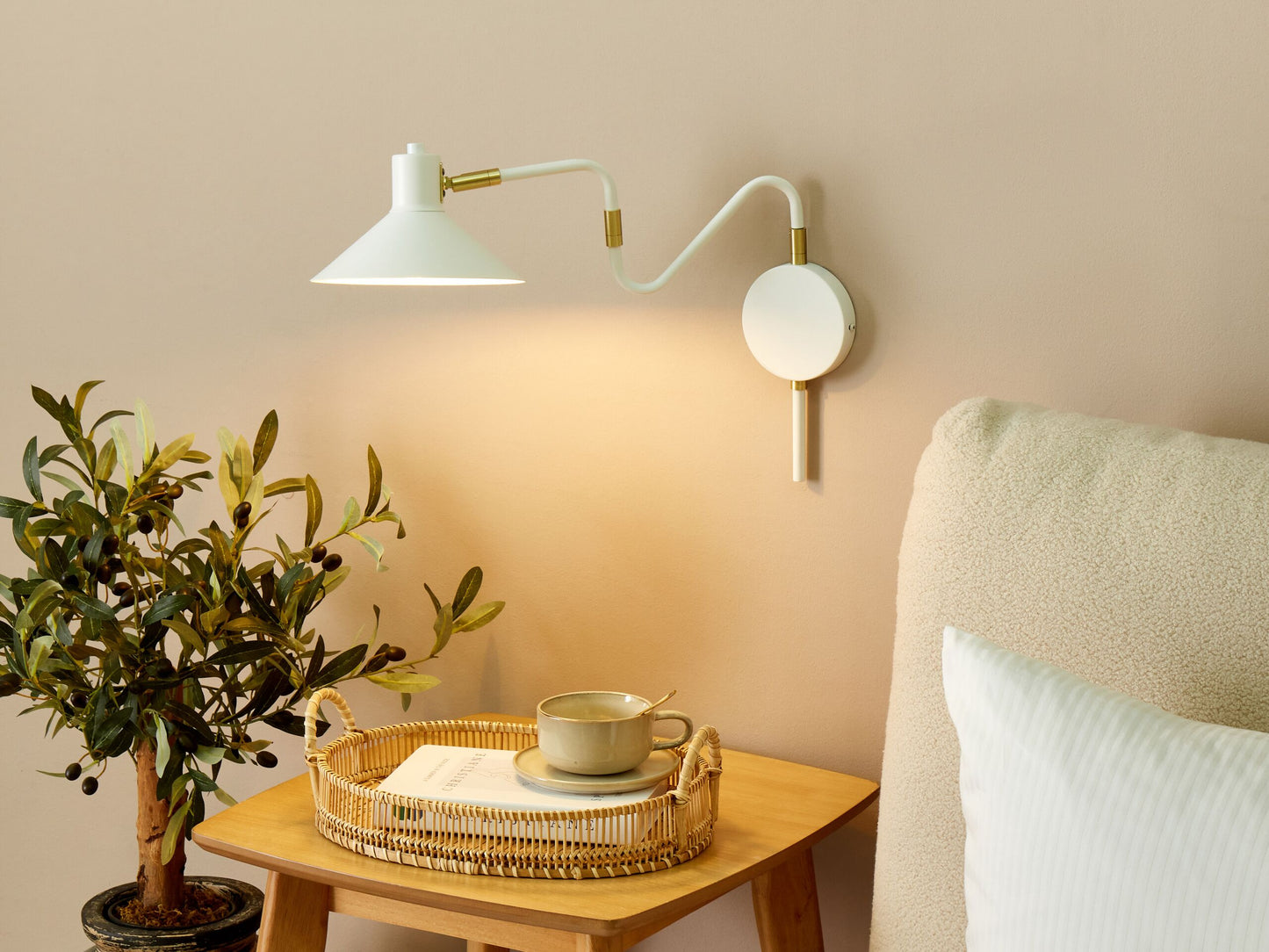 Wandlampe BALIEM verstellbar Metall Weiss