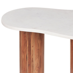 Beistelltisch Marmor / Akazienholz weiss asymmetrisch 90 x 35 cm CASABLANCA