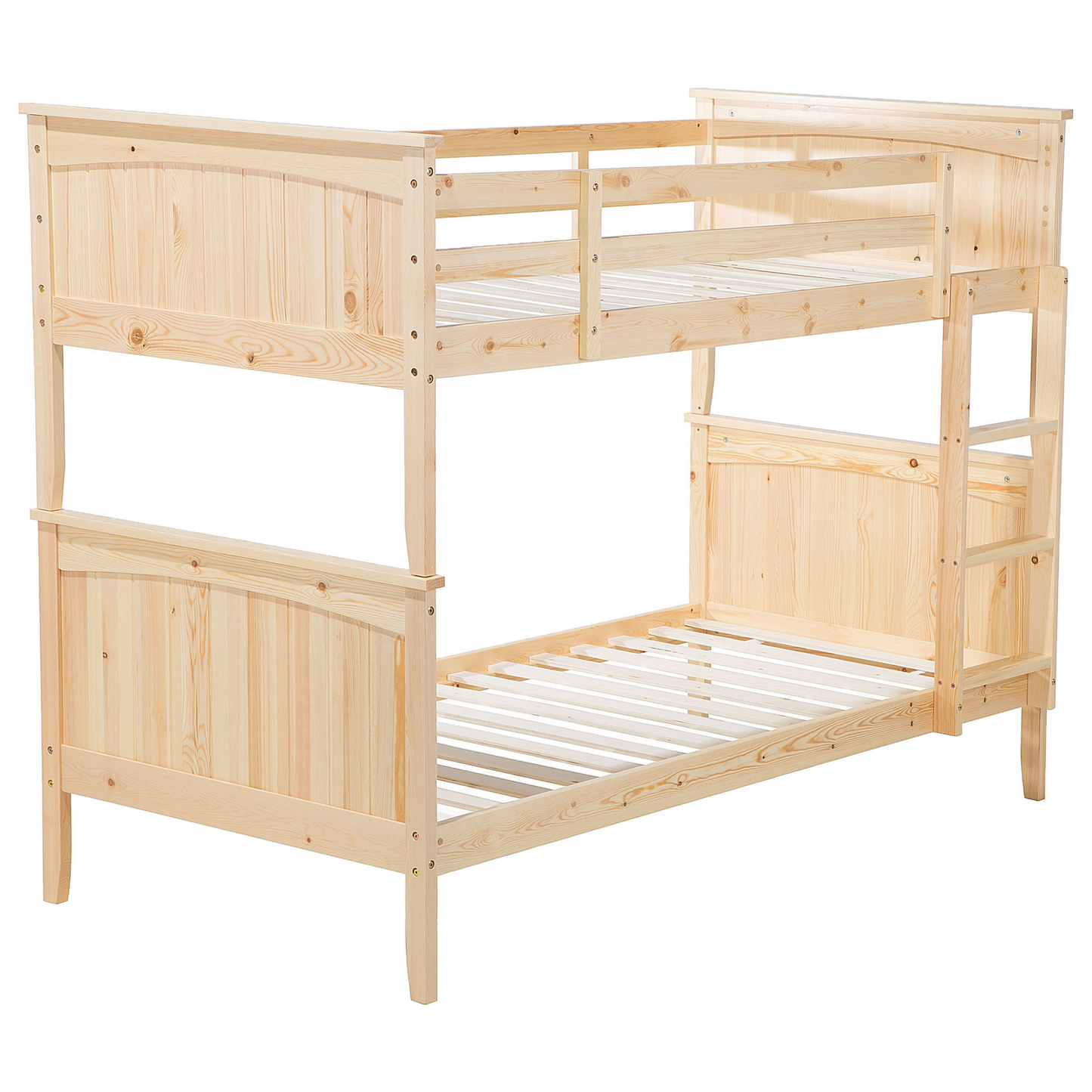 Hochbett mit Schubladen Kiefernholz ALBON 90 x 200 cm Hellbraun