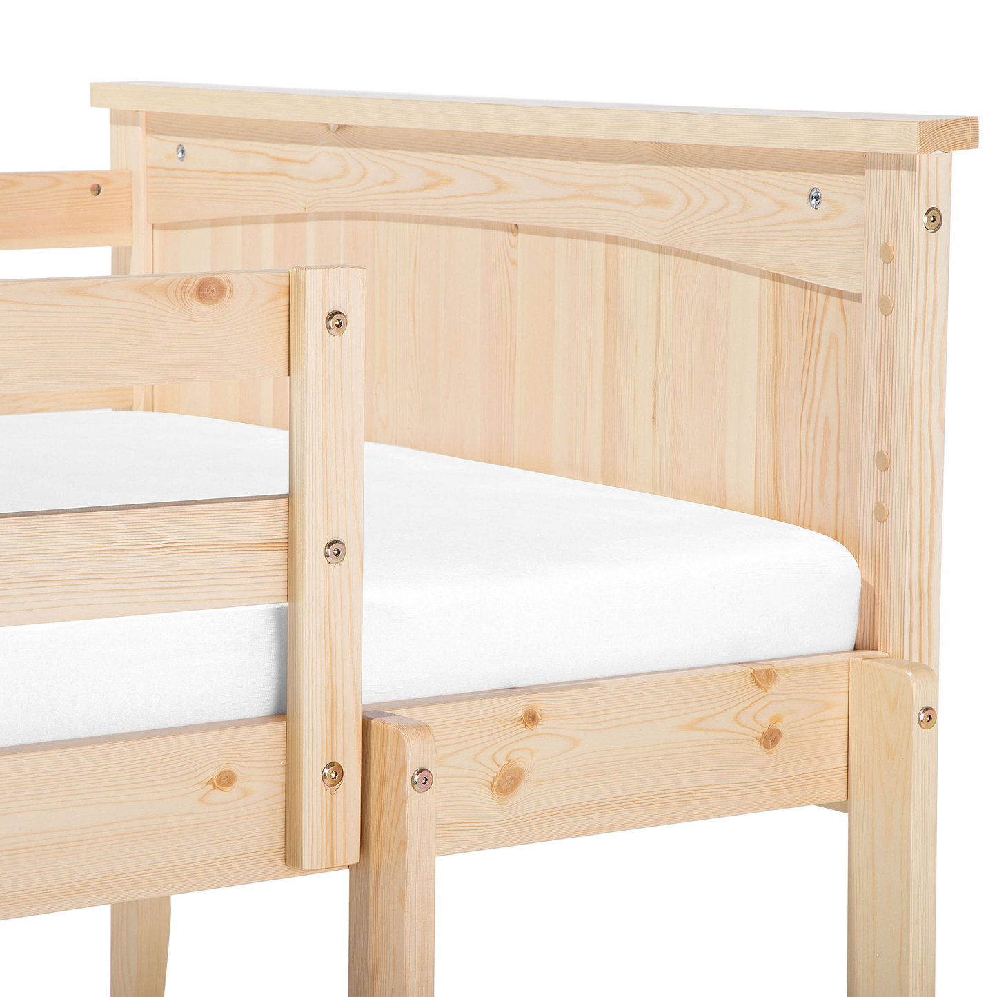 Hochbett mit Schubladen Kiefernholz ALBON 90 x 200 cm Hellbraun