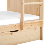 Hochbett mit Schubladen Kiefernholz ALBON 90 x 200 cm Hellbraun