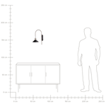 Wandlampe SISSA verstellbar Metall Schwarz