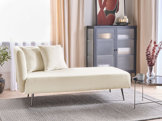 Chaiselongue Bouclé cremeweiss linksseitig RIOM