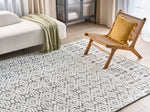 Teppich weiss / grau 200 x 300 cm geometrisches Muster Kurzflor SIBI