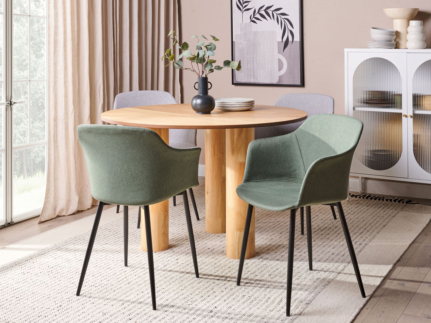 Esszimmerstuhl 2er Set ELIM Dunkelgrün