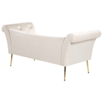 Chaiselongue Samtstoff creme / gold NANTILLY