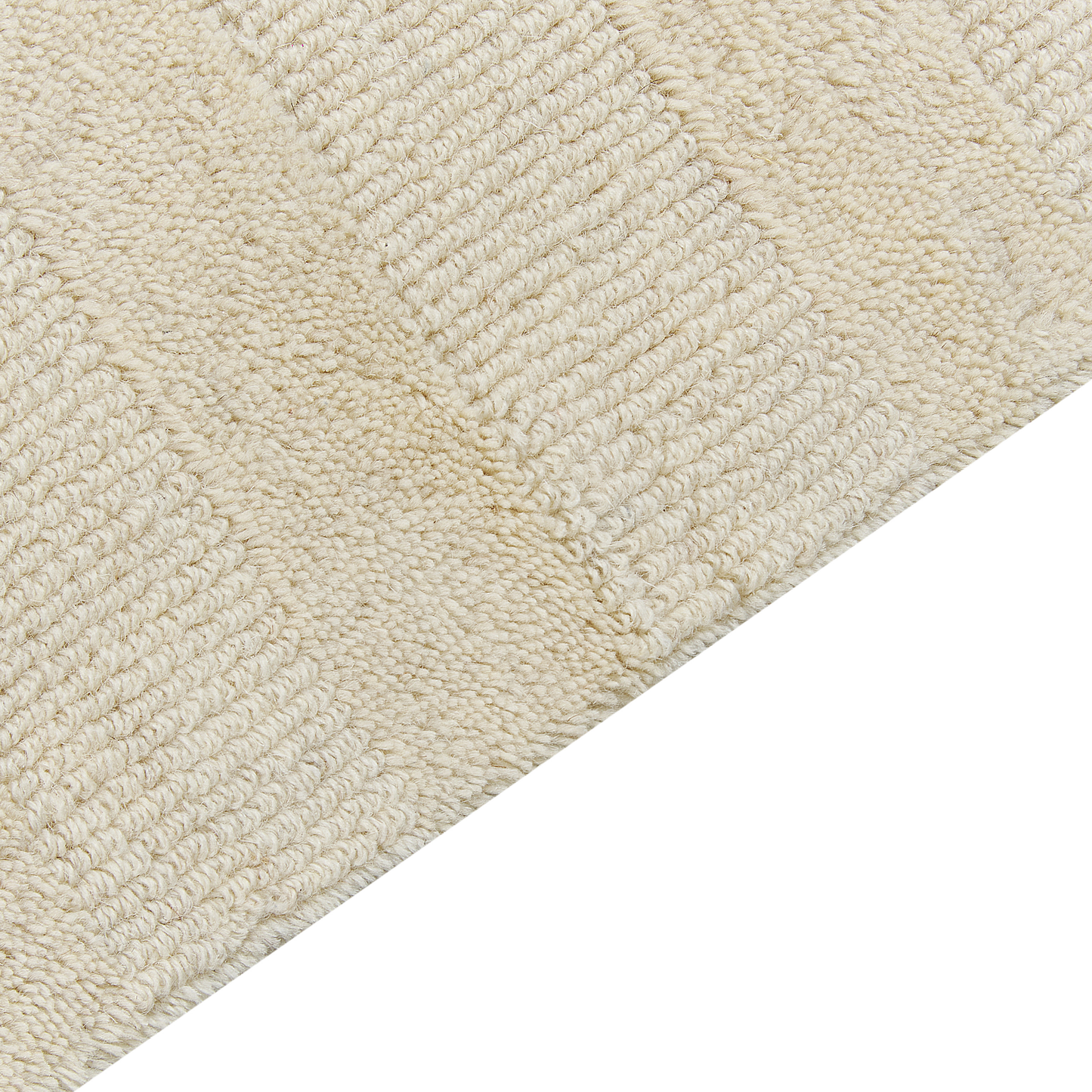 Teppich Wolle hellbeige 200 x 300 cm Streifenmuster MASTUNG