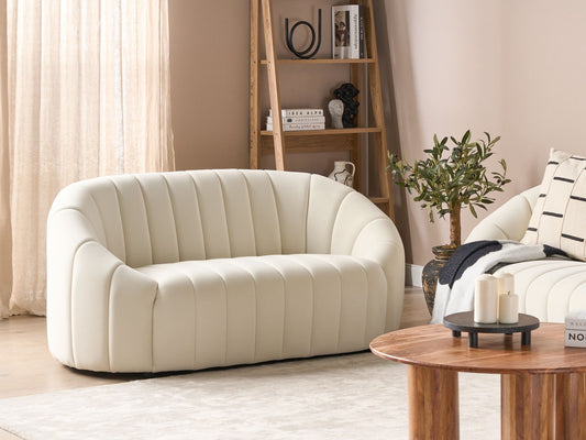 2-Sitzer Sofa Samtstoff cremeweiss MALUNG