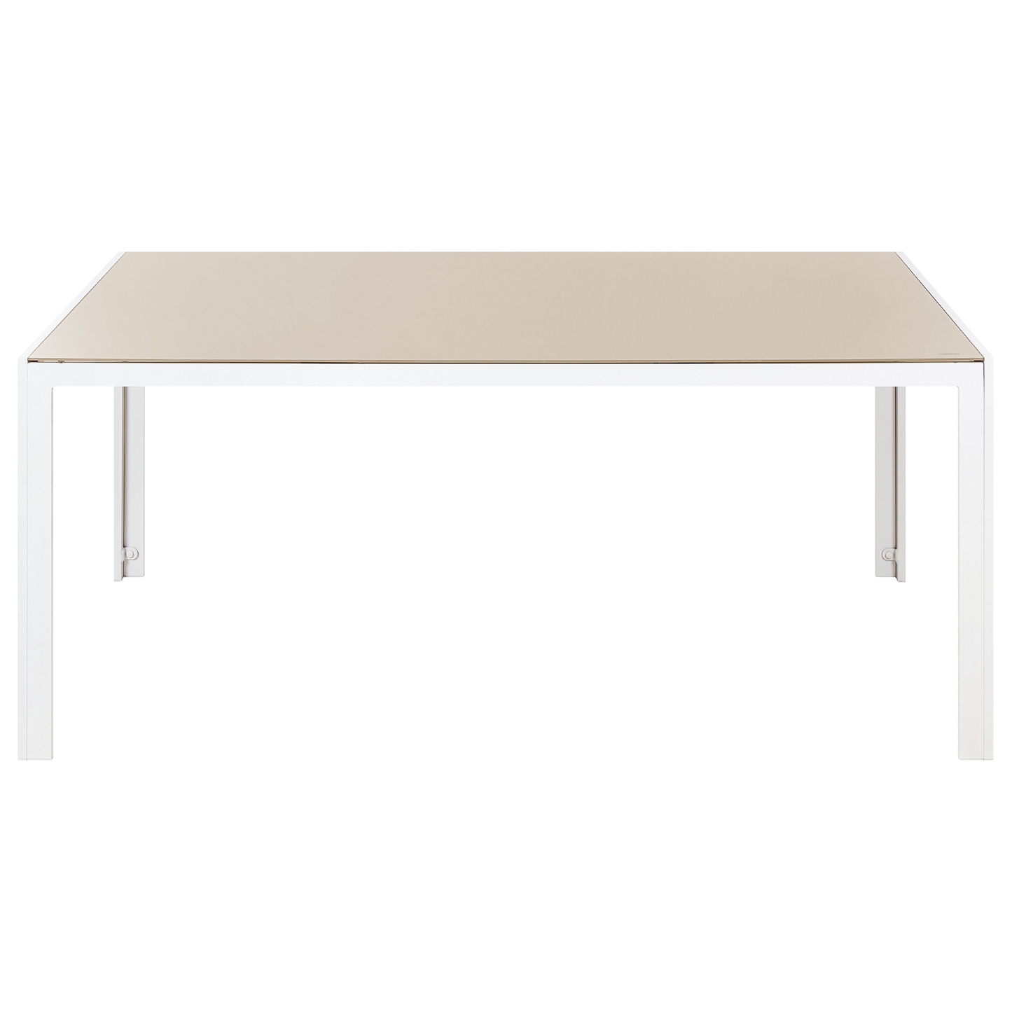 Gartentisch CATANIA 91 cm 160 cm Glas Beige