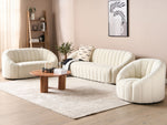 Sofa Set Samtstoff cremeweiss 6-Sitzer MALUNG