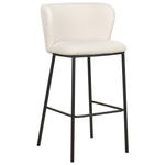 Set mit 2 Barstühlen MINA Bouclé Weiss