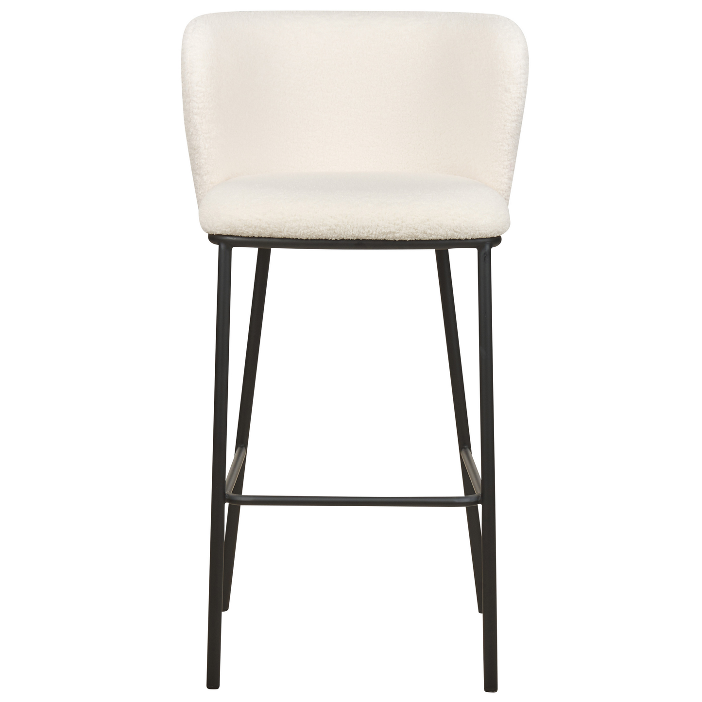 Set mit 2 Barstühlen MINA Bouclé Weiss