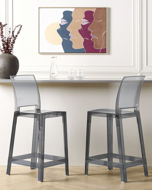 Set mit 2 Barstühlen WELLINGTON Schwarz