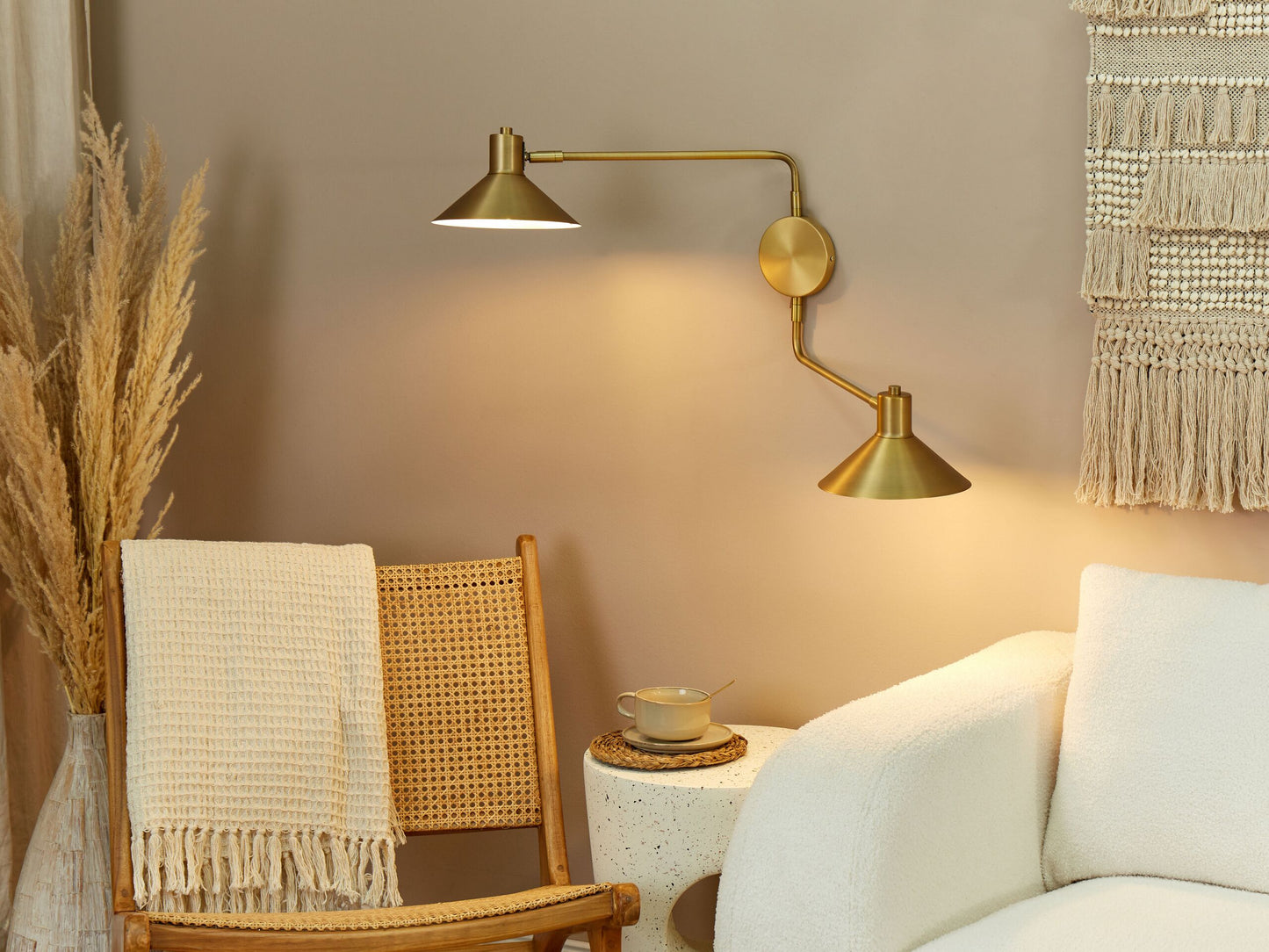 Wandlampe KADASSA verstellbar Metall Gold