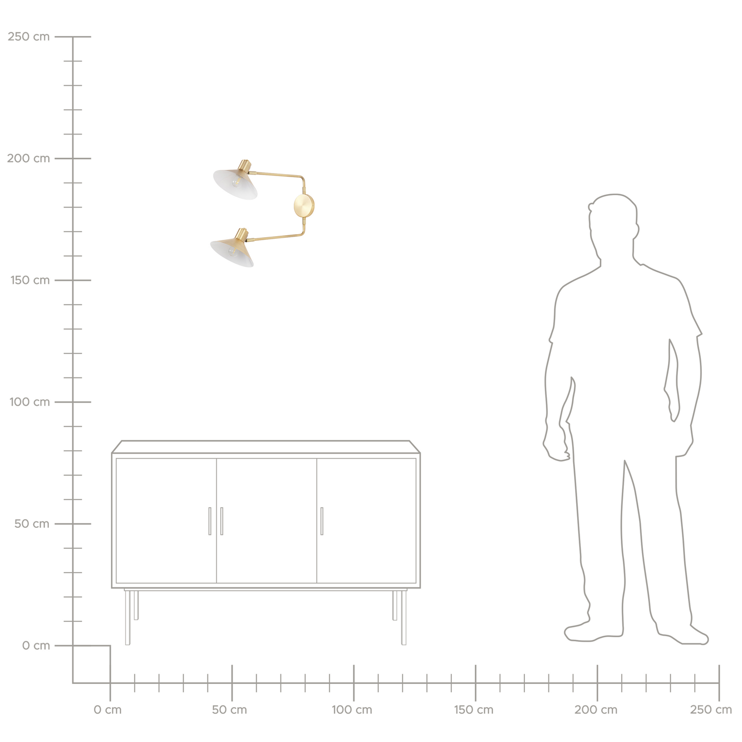 Wandlampe KADASSA verstellbar Metall Gold