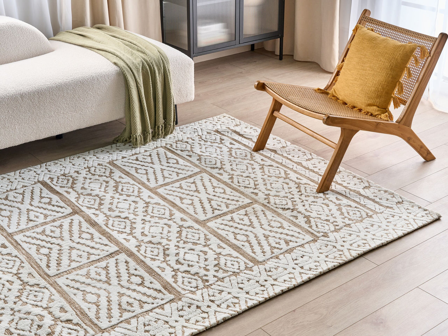 Teppich cremeweiss / beige 160 x 230 cm orientalisches Muster GOGAI