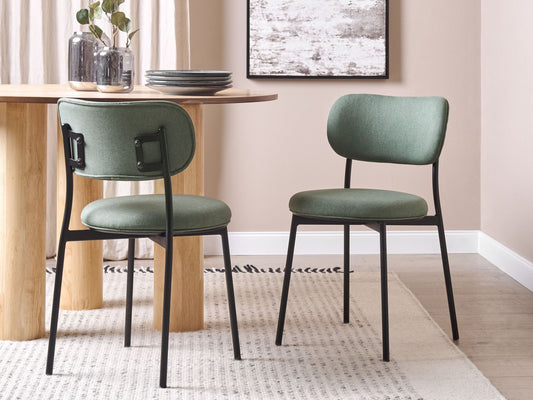 Esszimmerstuhl 2er Set CASEY Dunkelgrün