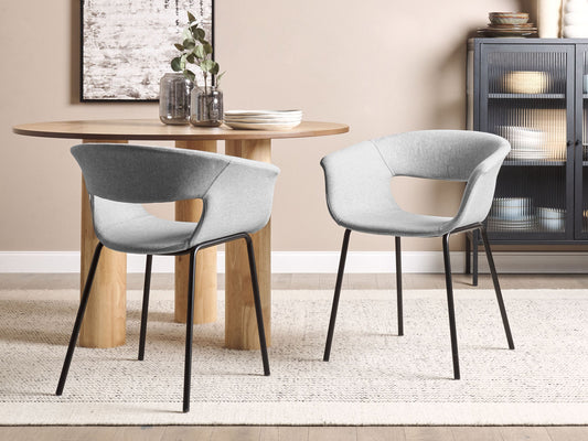 Esszimmerstuhl 2er Set ELMA Hellgrau