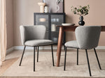 Esszimmerstuhl 2er Set MINA Bouclé Grau